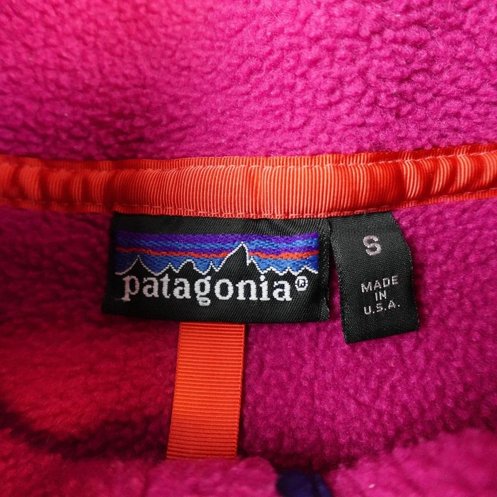 Vintage 90s Patagonia Synchilla Jacket Mens Smalll Pink Snap-T Pullover USA